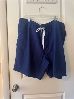Amazon essentials blue navy drawing swim board short 4XL